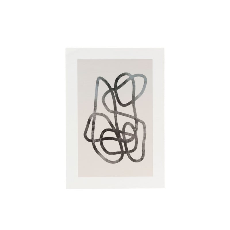 Poster abstract 1 - beige/zwart - 13x18 cm