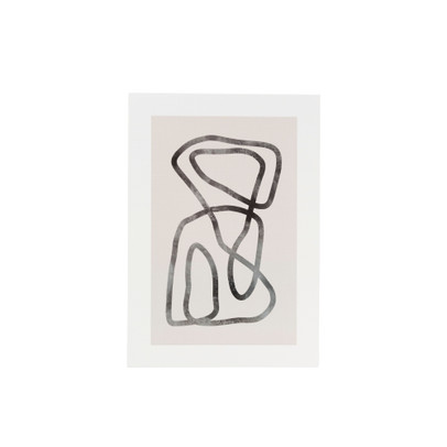 Poster abstract 2 - beige/zwart - 13x18 cm