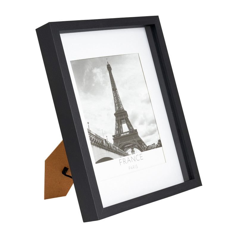Fotolijst 3D met passe partout - zwart - 20x25 cm