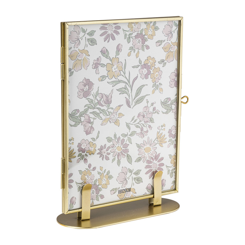 Fotolijst Millefleurs - glas/metaal - 15x6x21 cm