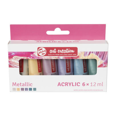 Talens acrylverf - metallic  - set van 6 