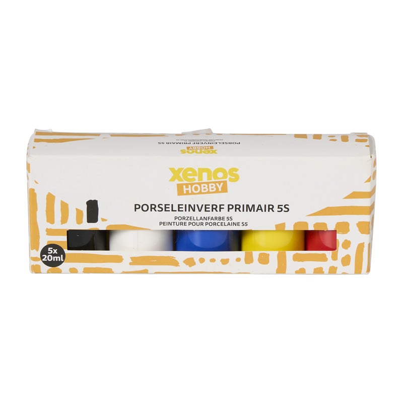 Porseleinverf basiskleuren - set van 5