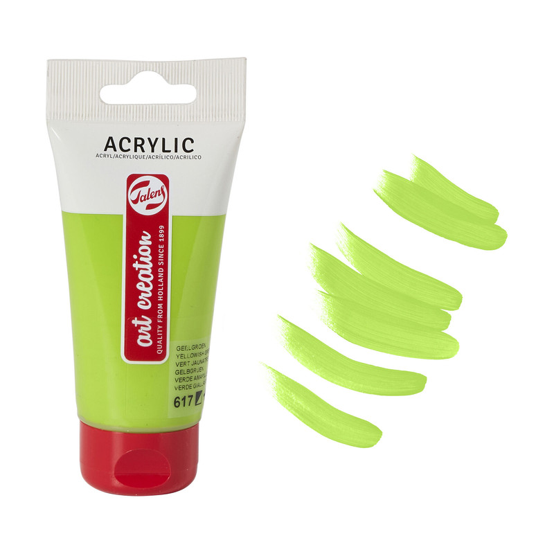 Acrylverf - geel/groen - 75 ml 