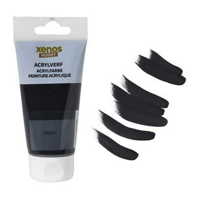 Acrylverf - zwart - 75 ml 