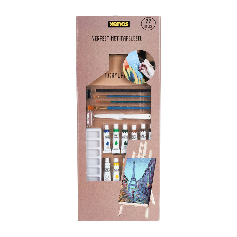 Verfset met tafelezel - 22-delig 
