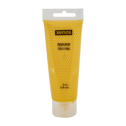 Arcylverf in tube - geel - 75 ml 
