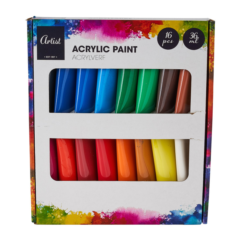 Acrylverf - set van 16 