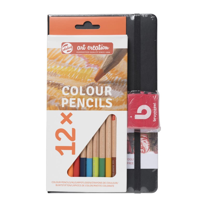 Schetsboek - inclusief kleurpotloden en kneedgum