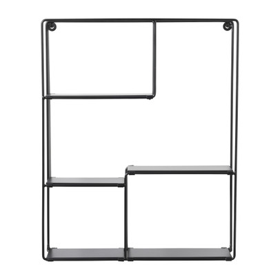 Wandrek met vakken Quin - zwart - 50x40x11.5 cm 