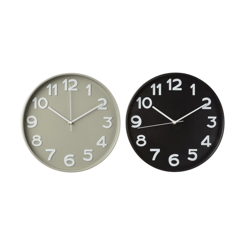 Wandklok basics - zwart - ø30x4 cm