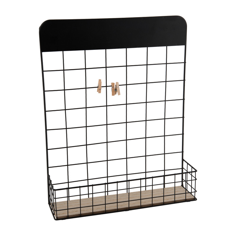 Wandrekje met bakje en knijpers - 40x10x50 cm