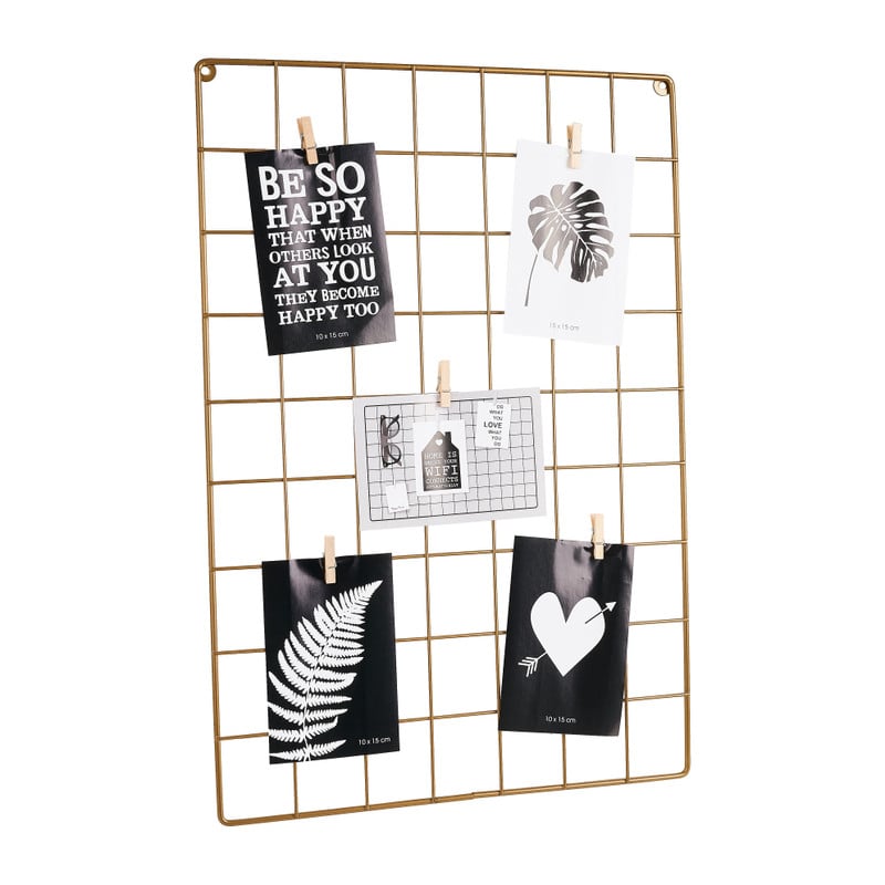 Wandrekje met knijpers - goudkleurig - 38x56 cm