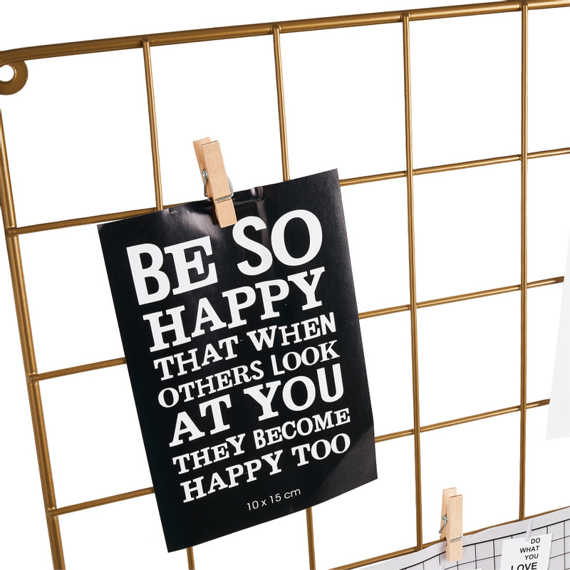 Wandrekje met knijpers - goudkleurig - 38x56 cm