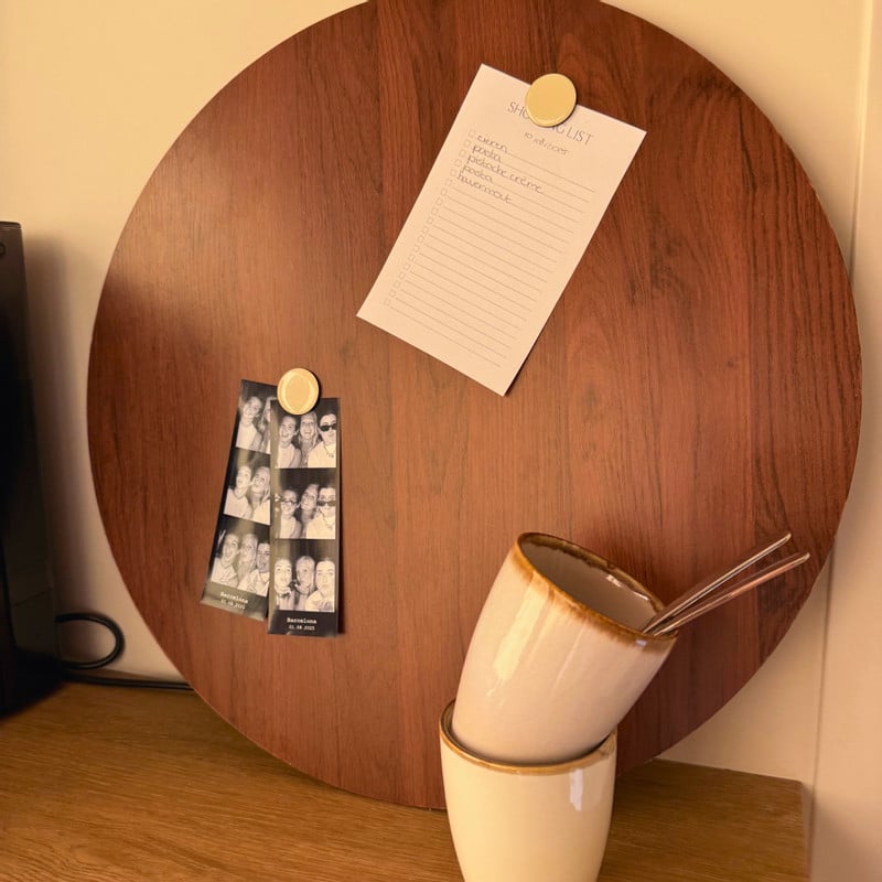 Magneetbord klein - bruin - ø40 cm