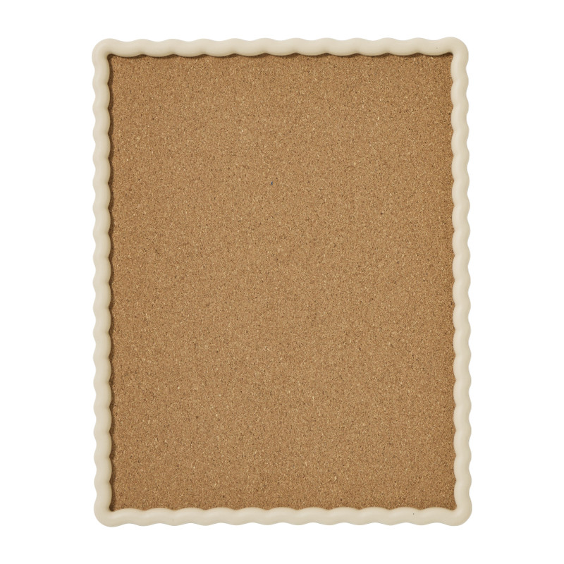 Prikbord met golfrand klein - beige - 44x34 cm