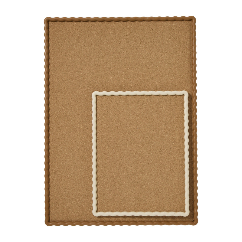 Prikbord met golfrand klein - beige - 44x34 cm