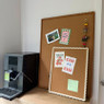 Prikbord met golfrand klein - beige - 44x34 cm