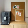 Prikbord met golfrand klein - beige - 44x34 cm