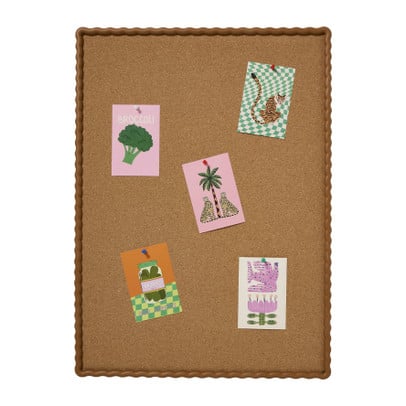 Prikbord met golfrand groot - bruin - 74x54 cm