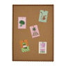 Prikbord met golfrand groot - bruin - 74x54 cm