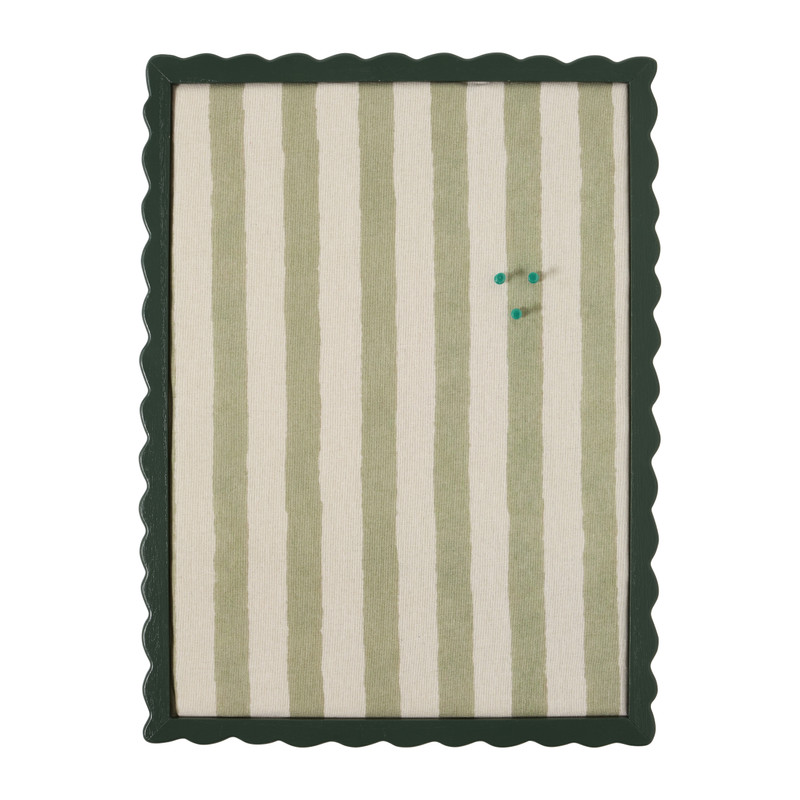 Prikbord golfrand streep gr/wi - groen - 37.5x50.5x1.5 cm