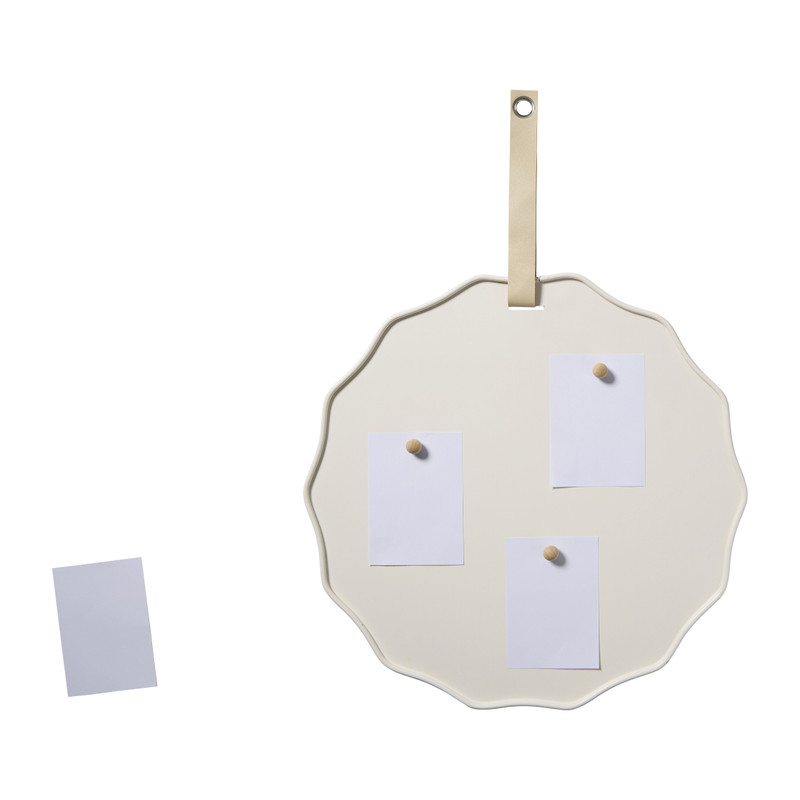 Magneetbord golfrand - beige - ø51x2 cm