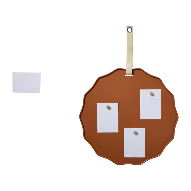 Magneetbord golfrand klei - grijs - ø51x2 cm