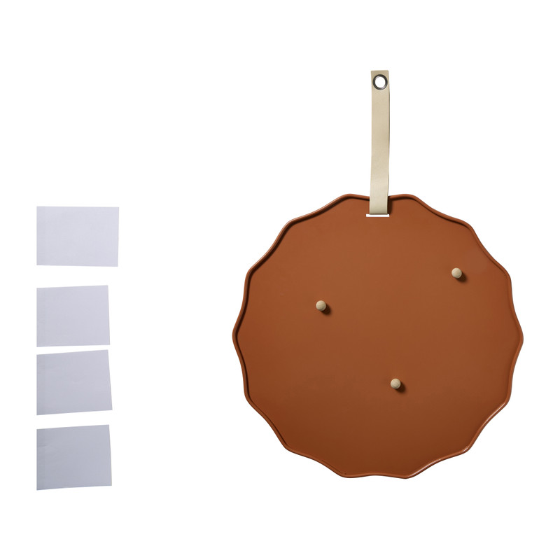 Magneetbord golfrand klei - grijs - ø51x2 cm