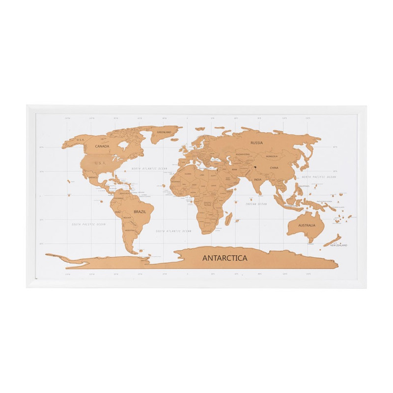 Vergelijkbaar Ruilhandel avontuur World scratch map - wereld kras kaart - in lijst | Xenos