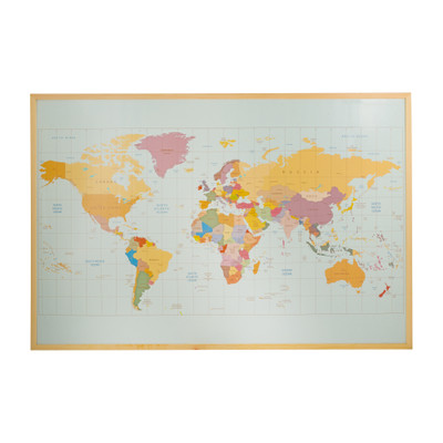 Nodig uit toevoegen doen alsof Worldmap met 20 vlaggetjes - 90x60 cm | Xenos