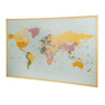 Worldmap met 20 vlaggetjes - 90x60 cm