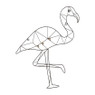 Wandrek flamingo met clips - metaal - 53x60 cm