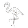 Wandrek flamingo met clips - metaal - 53x60 cm