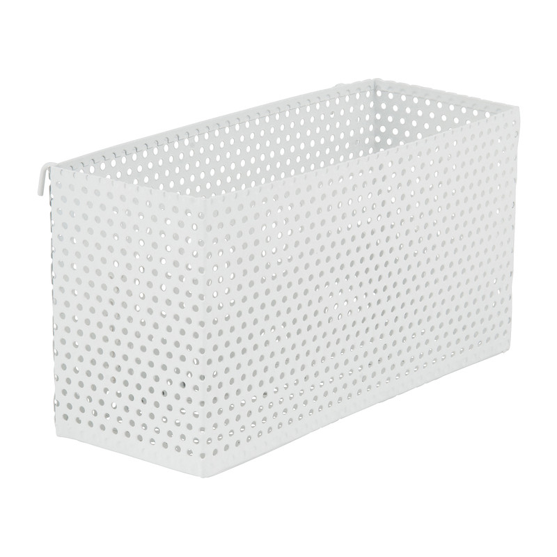 Opbergbakje voor wandrek - wit - 20x8 cm 