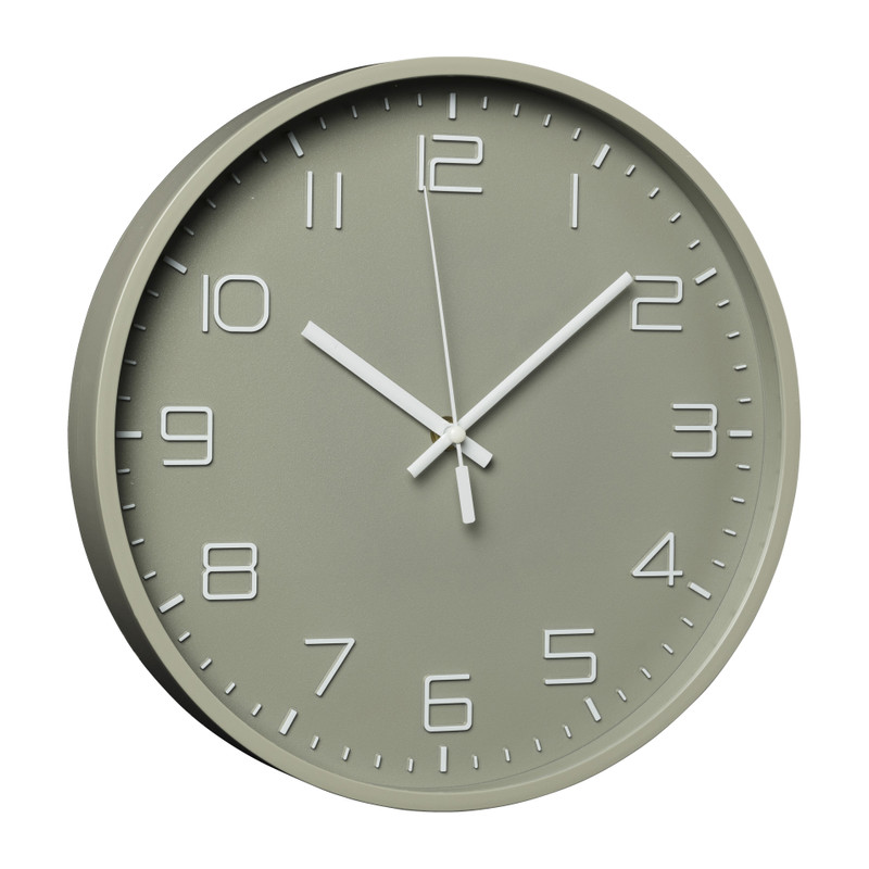 Wandklok Nadya - grijsgroen - ø30x4 cm