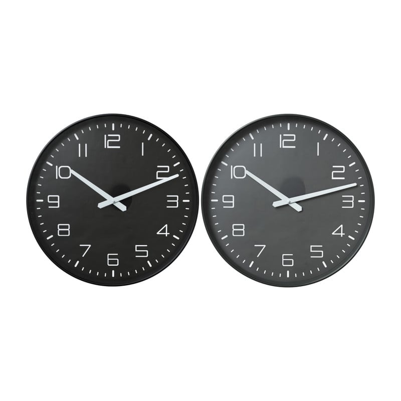 Wandklok Gina - zwart - ø40x4.5 cm