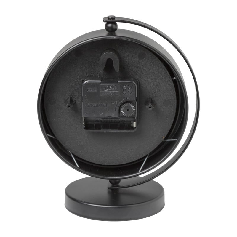 Tafelklok rond - metaal - 16x10.5x20 cm