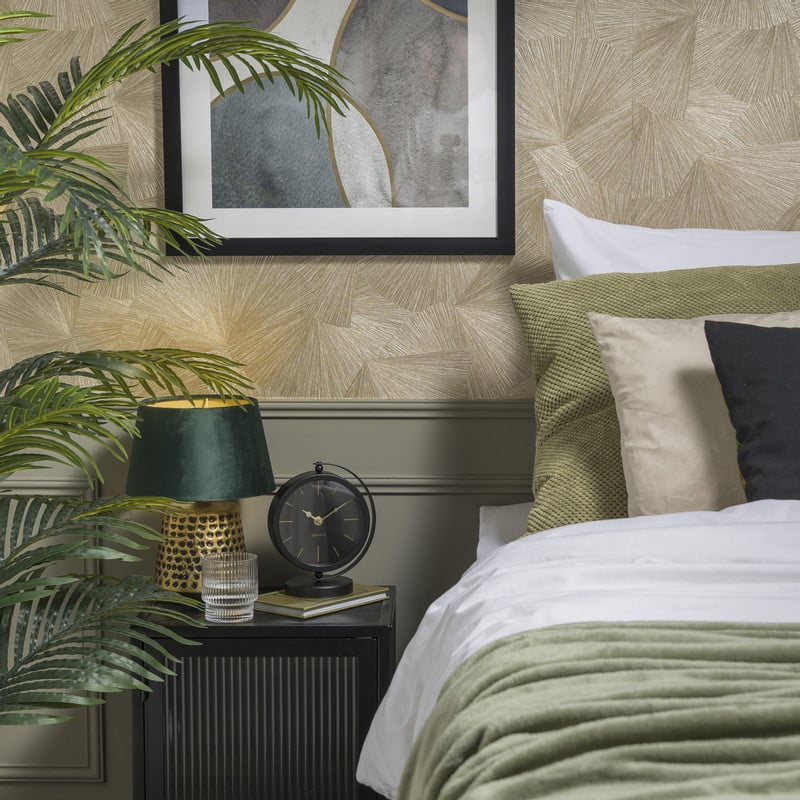 Tafelklok rond - metaal - 16x10.5x20 cm