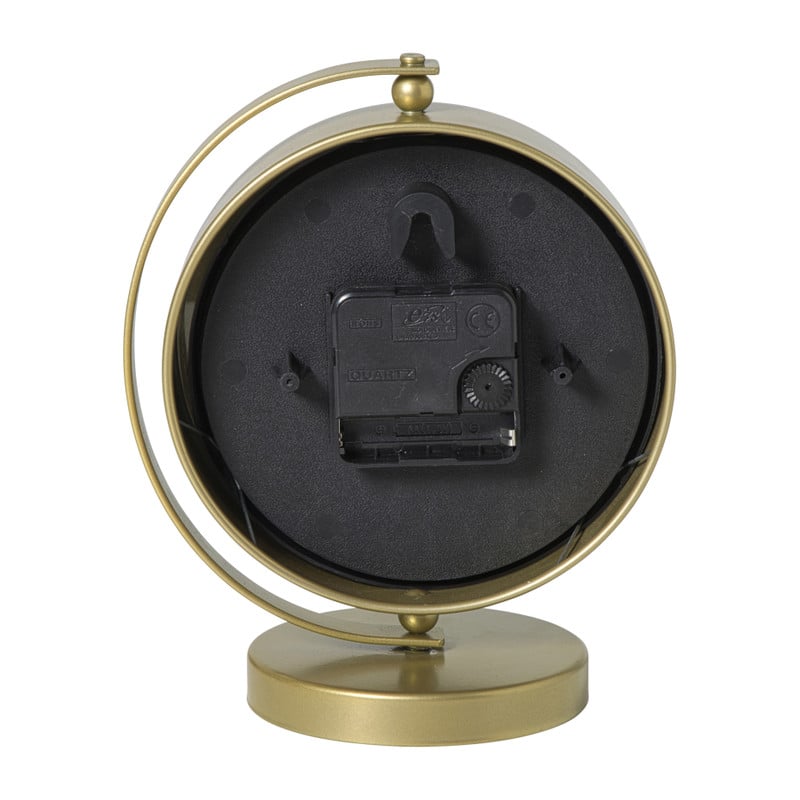 Tafelklok metaal - goud - 20x16x10.5 cm