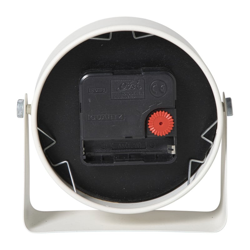 Tafelklok - beige/zwart - 13x12.5x4.3 cm