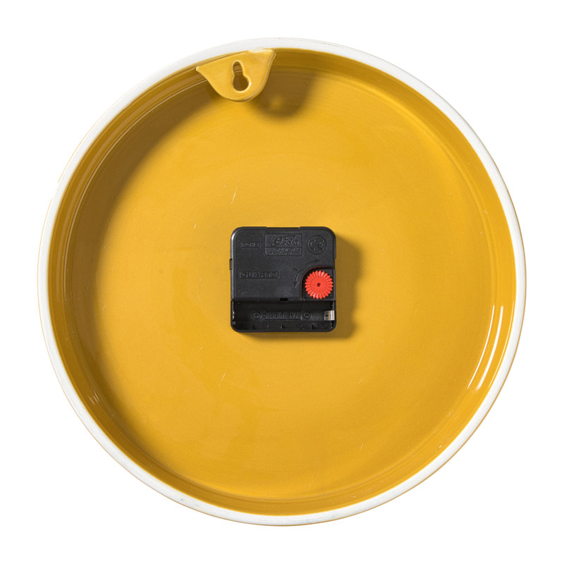 Klok keramiek - geel - ø25x3.5 cm