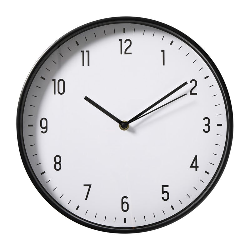 Basic klok - zwart - ø30x4 cm