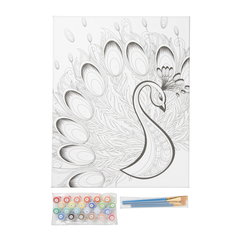 Schilderen op nummer - pauw - 40x50 cm 