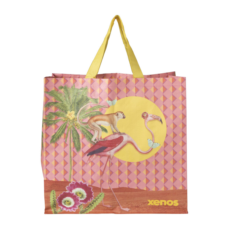 Shopper Flamingo - multikleur - 45x46x17 cm