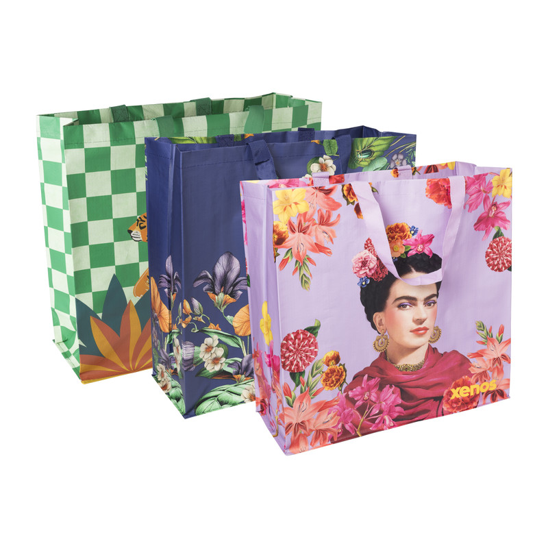 Shopper tijger - groen/oranje - 46x45x17 cm