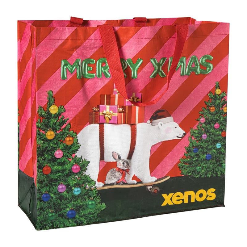 Kerst shopper - multikleur - 46x45x17 cm