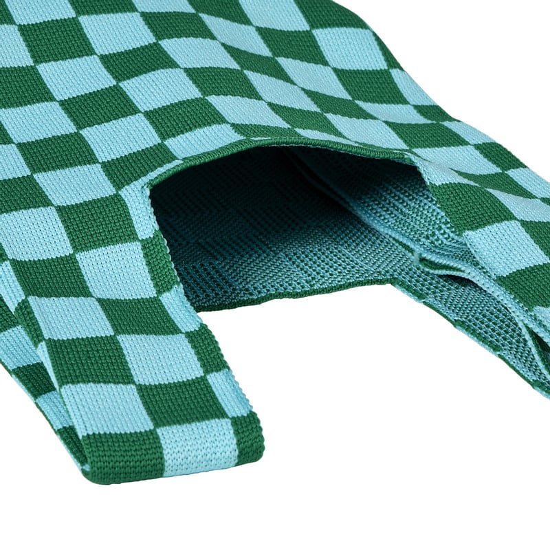 Tas geblokt klein - groen/blauw - 34x20 cm