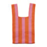 Tas gestreept klein - roze/oranje - 34x20 cm