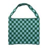 Shopper geblokt - groen/blauw - 45x35 cm
