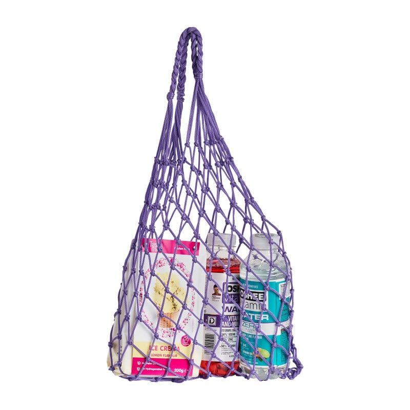 Tasje geknoopt paars - 50x30 cm